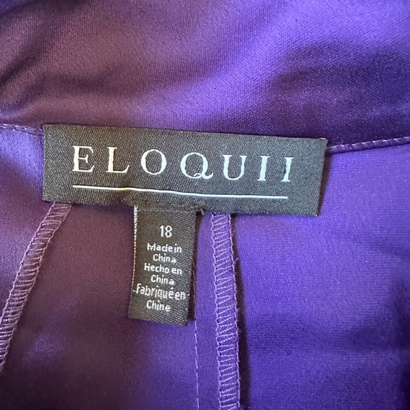 🎉5 for $45🎉 NWT Eloquii One Shoulder Satin Top blouse With Draped Sleeve size 18 - Picture 11 of 12